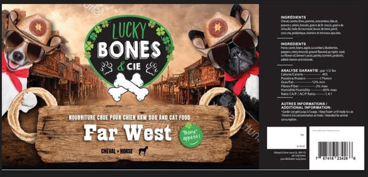 Lucky Bones - Far West (Nourriture crue cheval) 10lbs